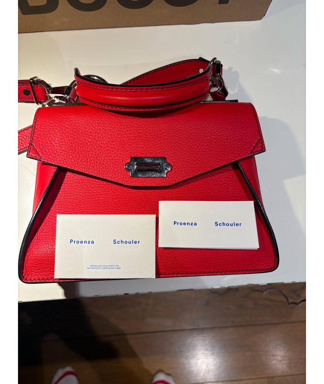 PROENZA SCHOULER Красная кожаная сумка на плечо, фото 8