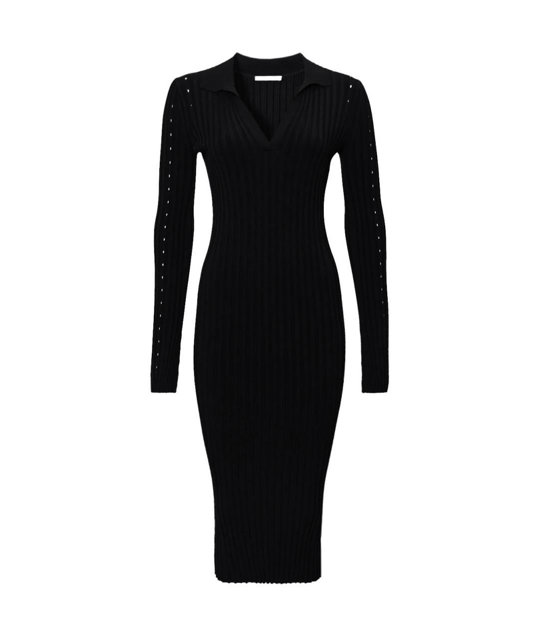 HELMUT LANG Черное вискозное повседневное платье, фото 1