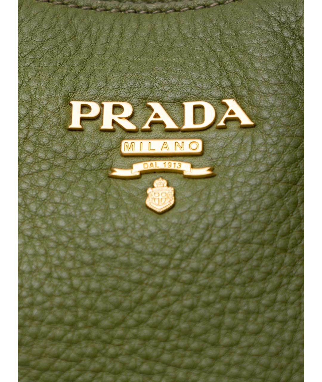 PRADA Зеленая кожаная сумка тоут, фото 5