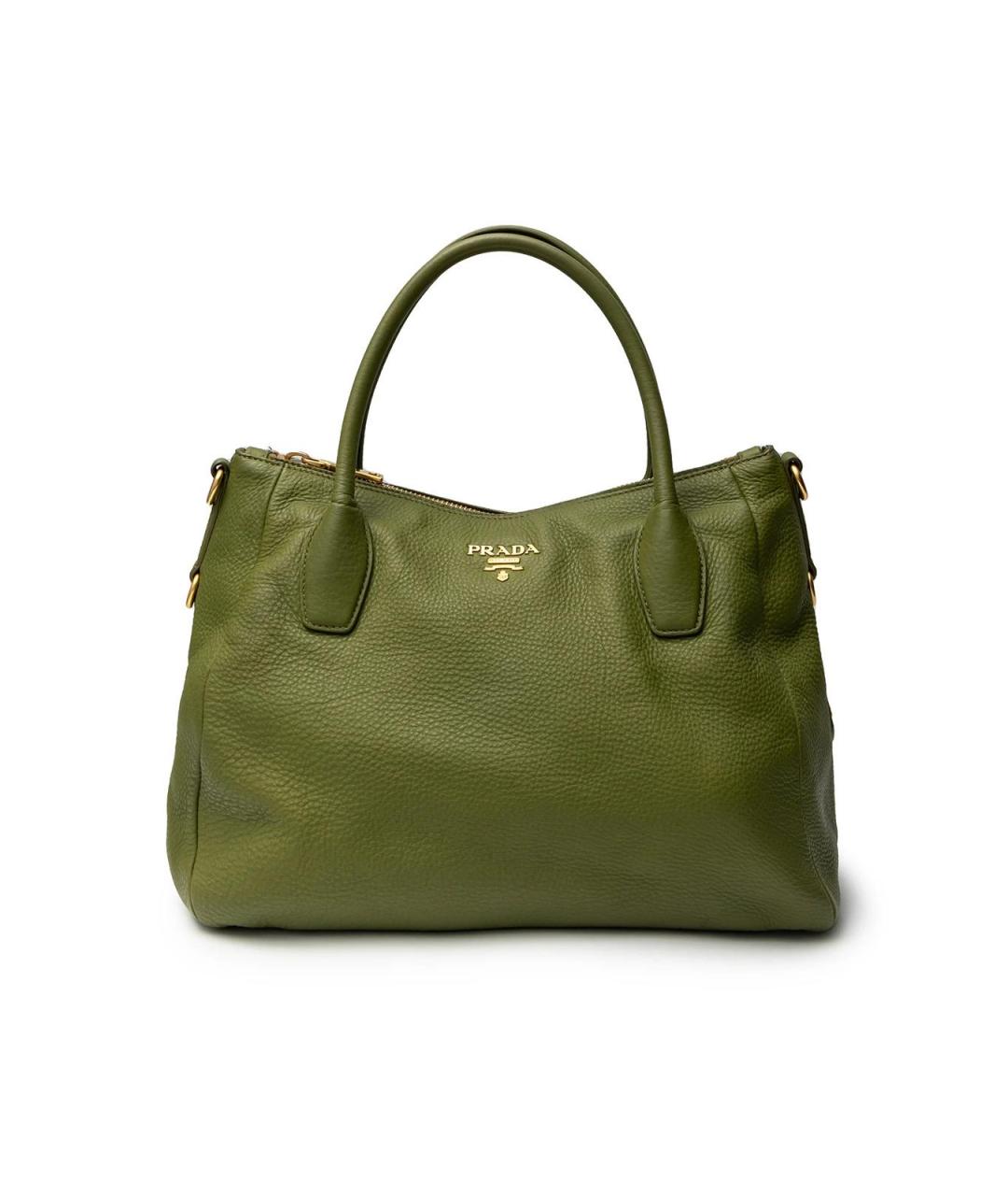 PRADA Зеленая кожаная сумка тоут, фото 1