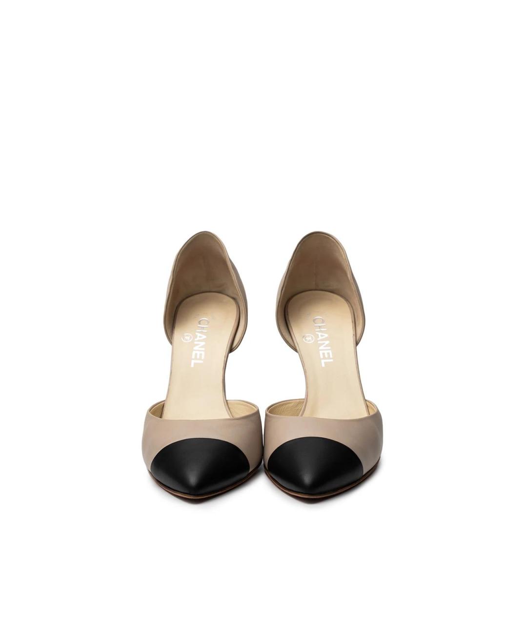 CHANEL Бежевые кожаные туфли, фото 4