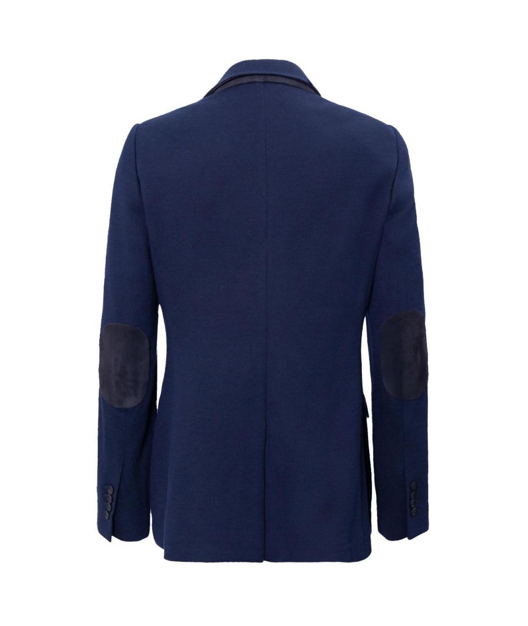 LORO PIANA Синий хлопковый жакет/пиджак, фото 2
