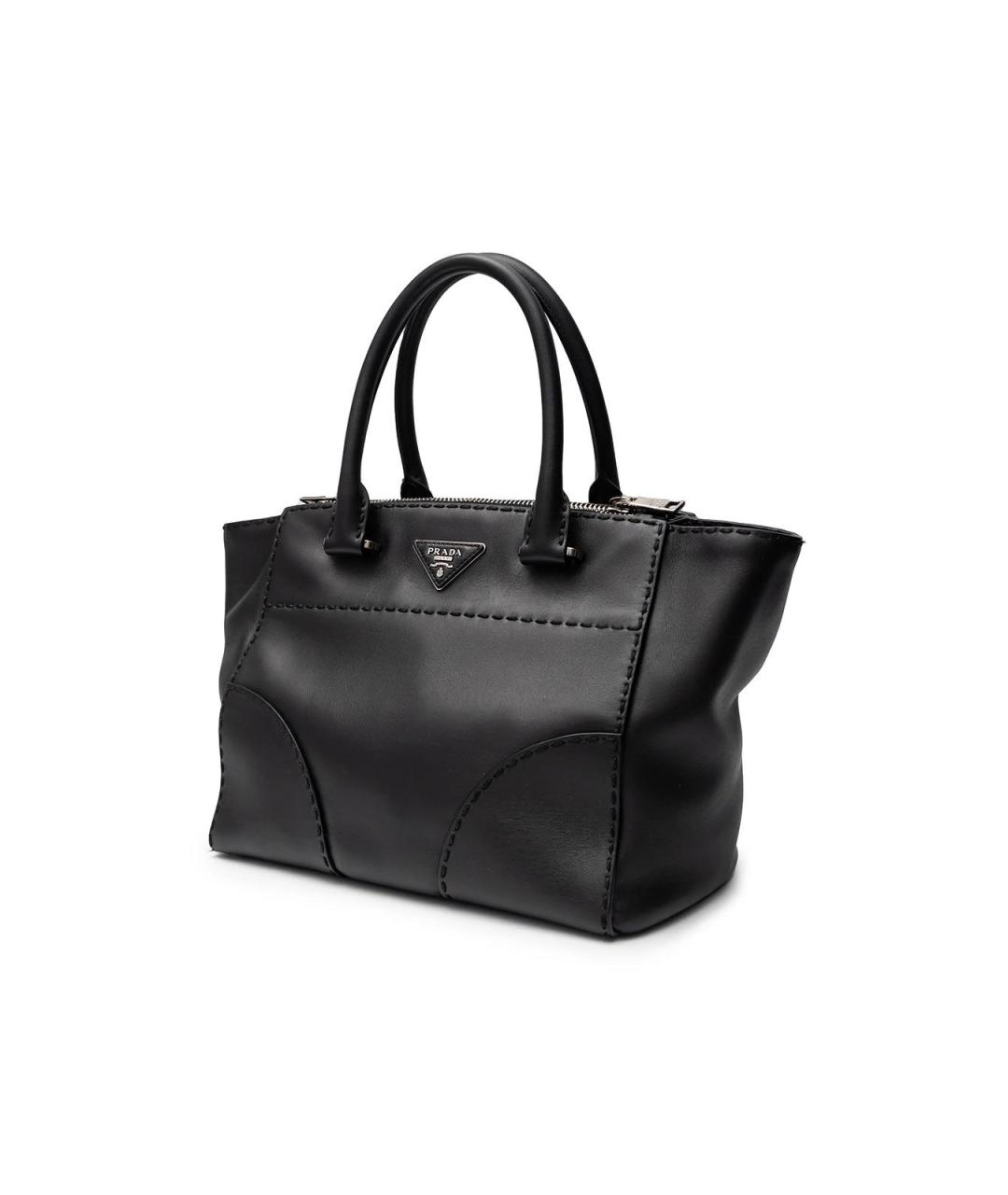 PRADA Черная кожаная сумка тоут, фото 2