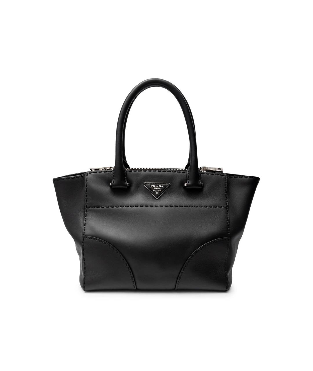 PRADA Черная кожаная сумка тоут, фото 1