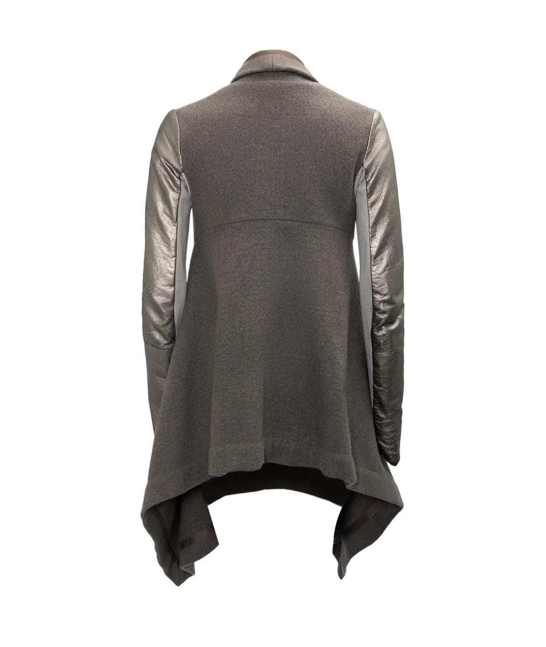 RICK OWENS Серое шерстяное пальто, фото 2
