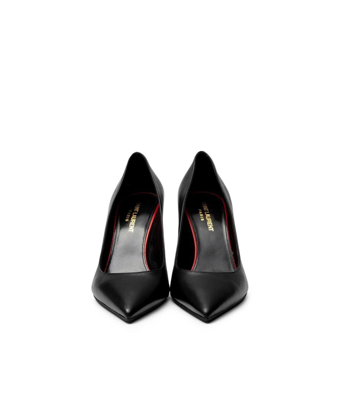 SAINT LAURENT Черные кожаные туфли, фото 4