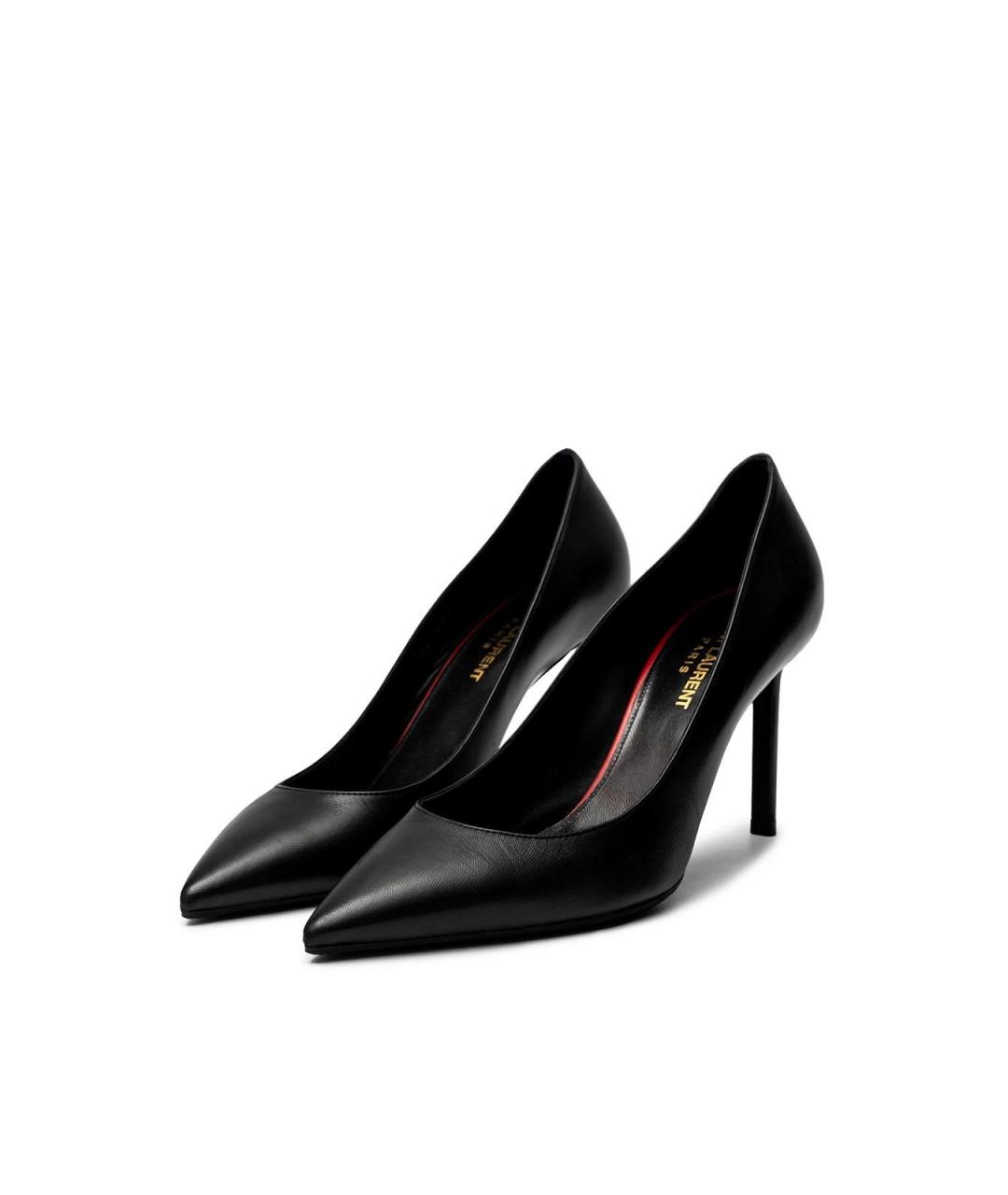 SAINT LAURENT Черные кожаные туфли, фото 2