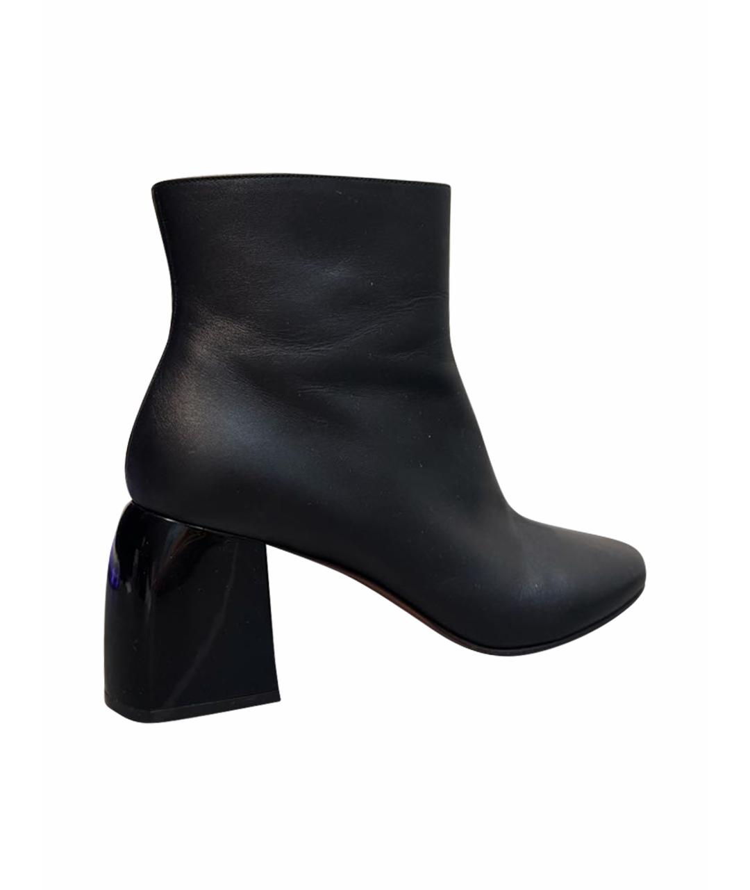 SPORTMAX Черные кожаные ботильоны, фото 1