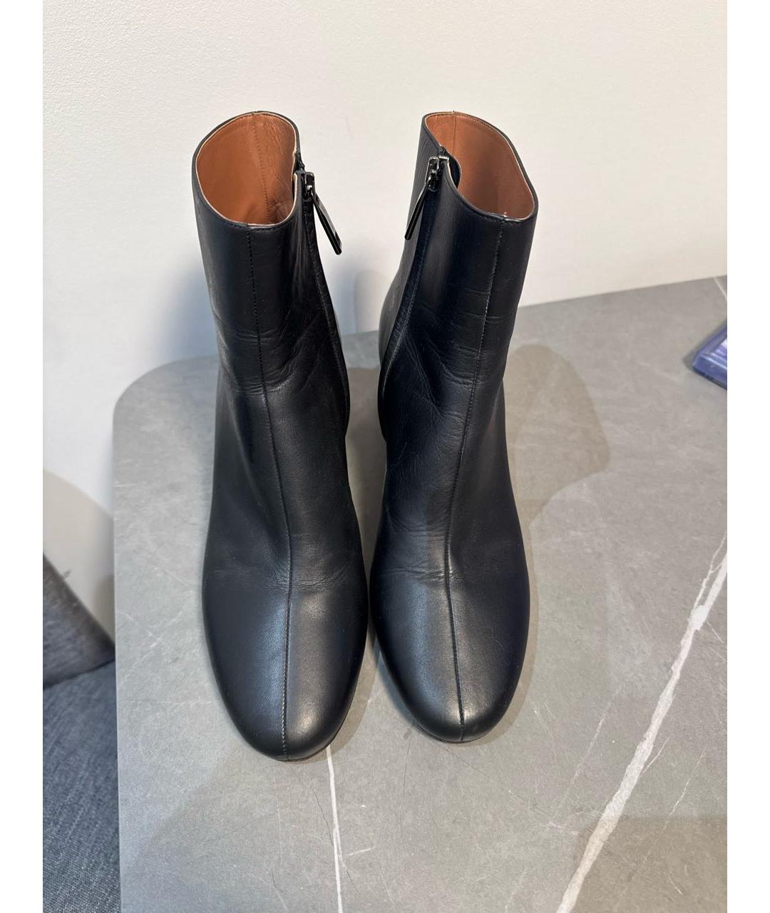 SPORTMAX Черные кожаные ботильоны, фото 3