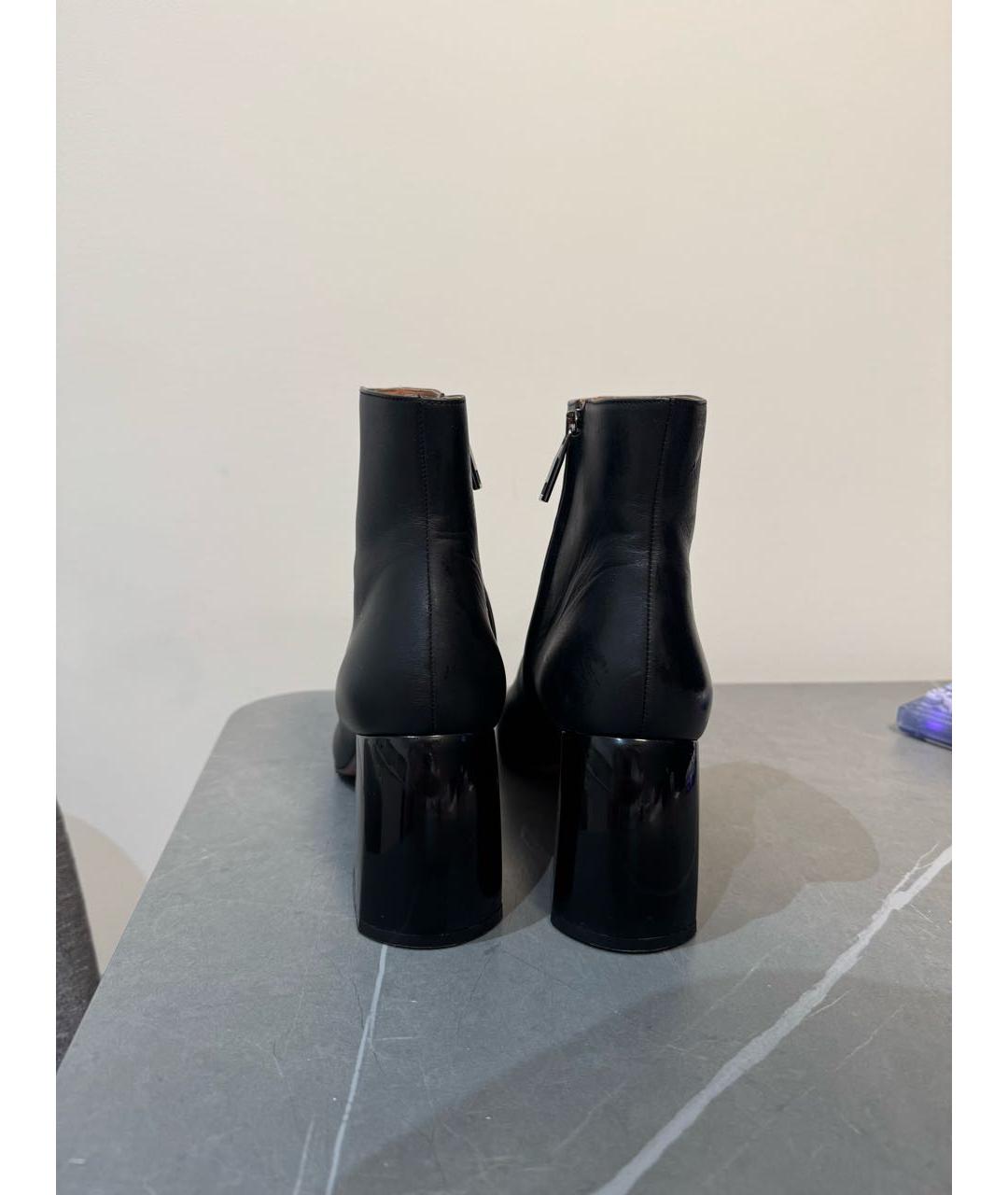 SPORTMAX Черные кожаные ботильоны, фото 4