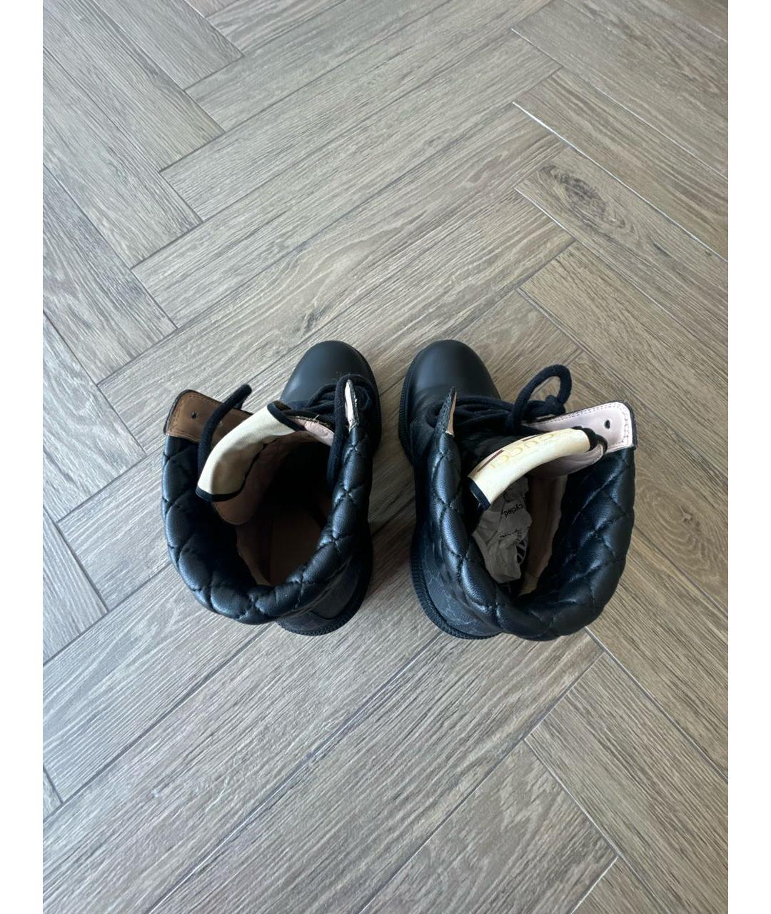 GUCCI Черные кожаные ботинки, фото 3