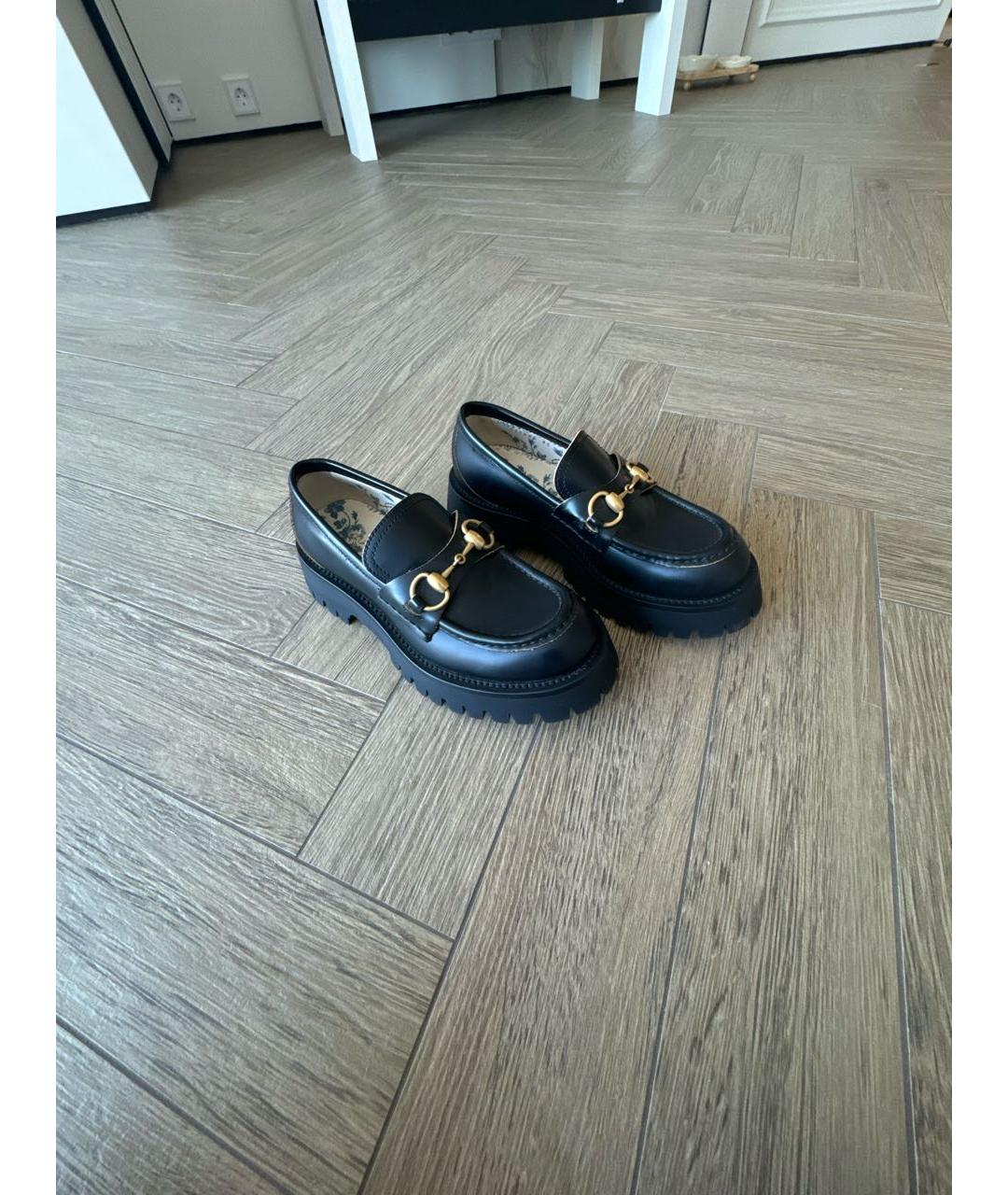 GUCCI Черные кожаные лоферы, фото 6