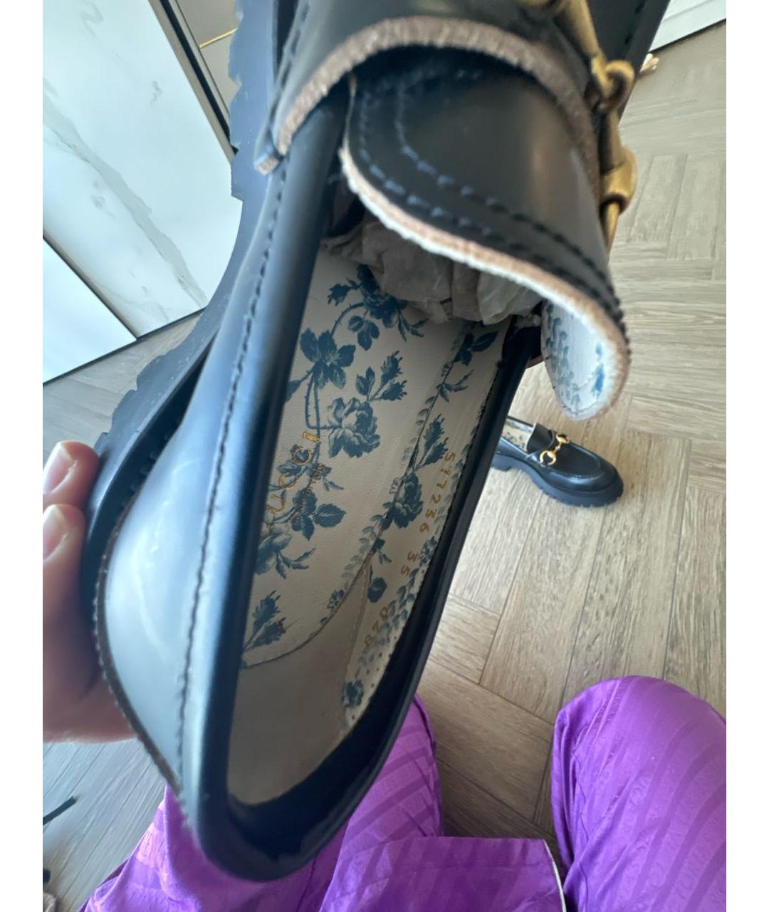 GUCCI Черные кожаные лоферы, фото 7