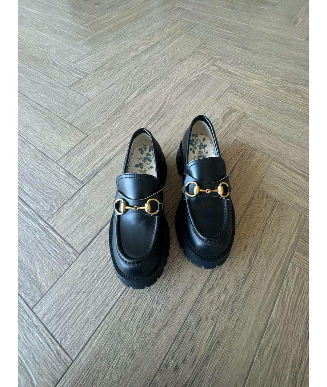 GUCCI Черные кожаные лоферы, фото 2
