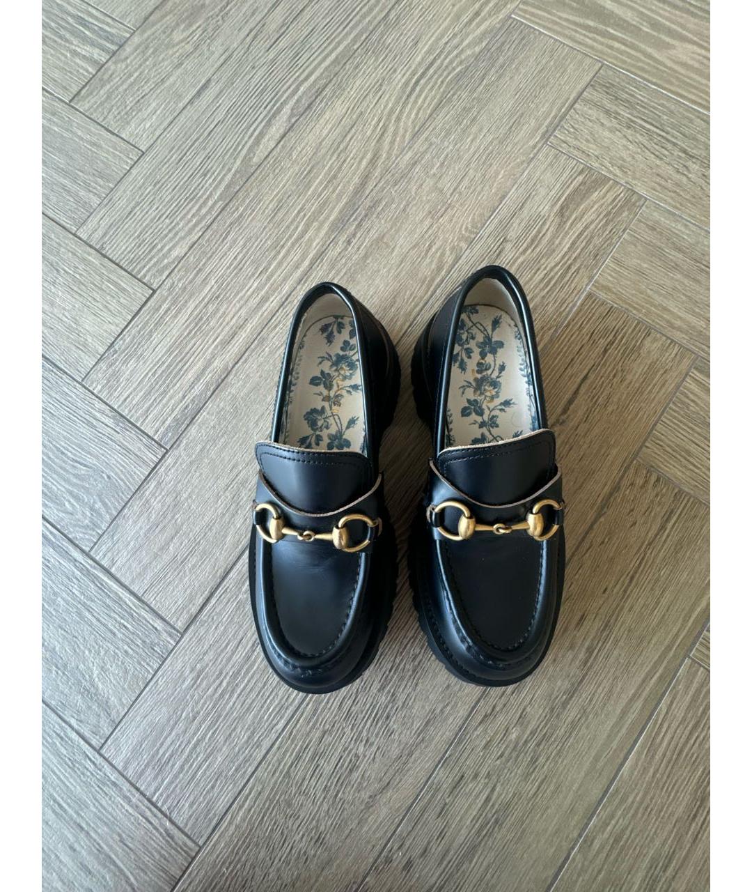 GUCCI Черные кожаные лоферы, фото 3