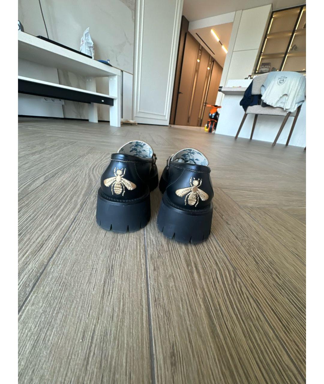GUCCI Черные кожаные лоферы, фото 4