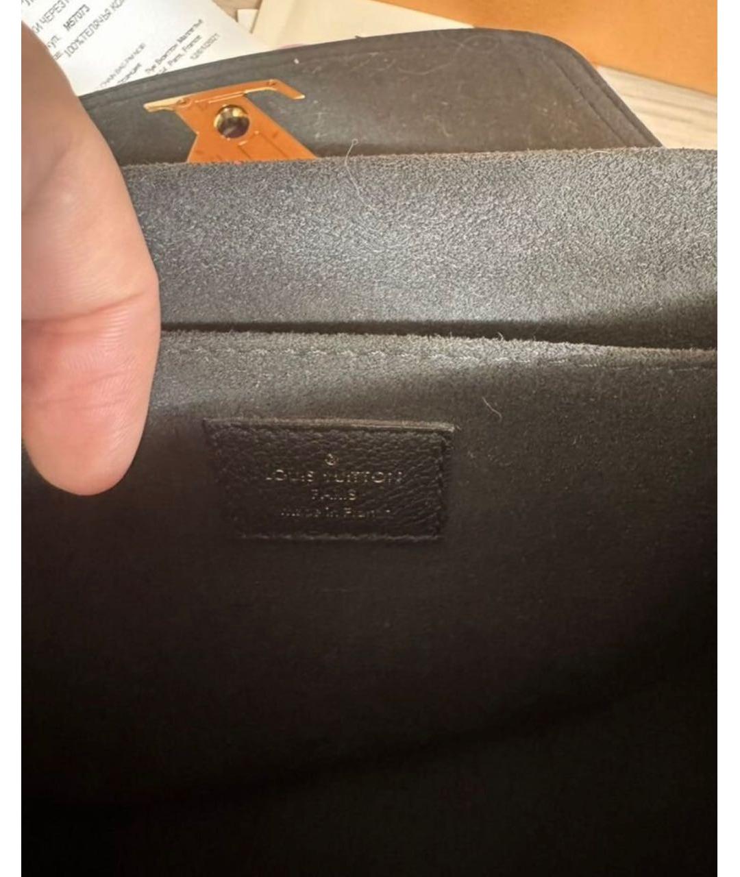LOUIS VUITTON Черная кожаная сумка через плечо, фото 4