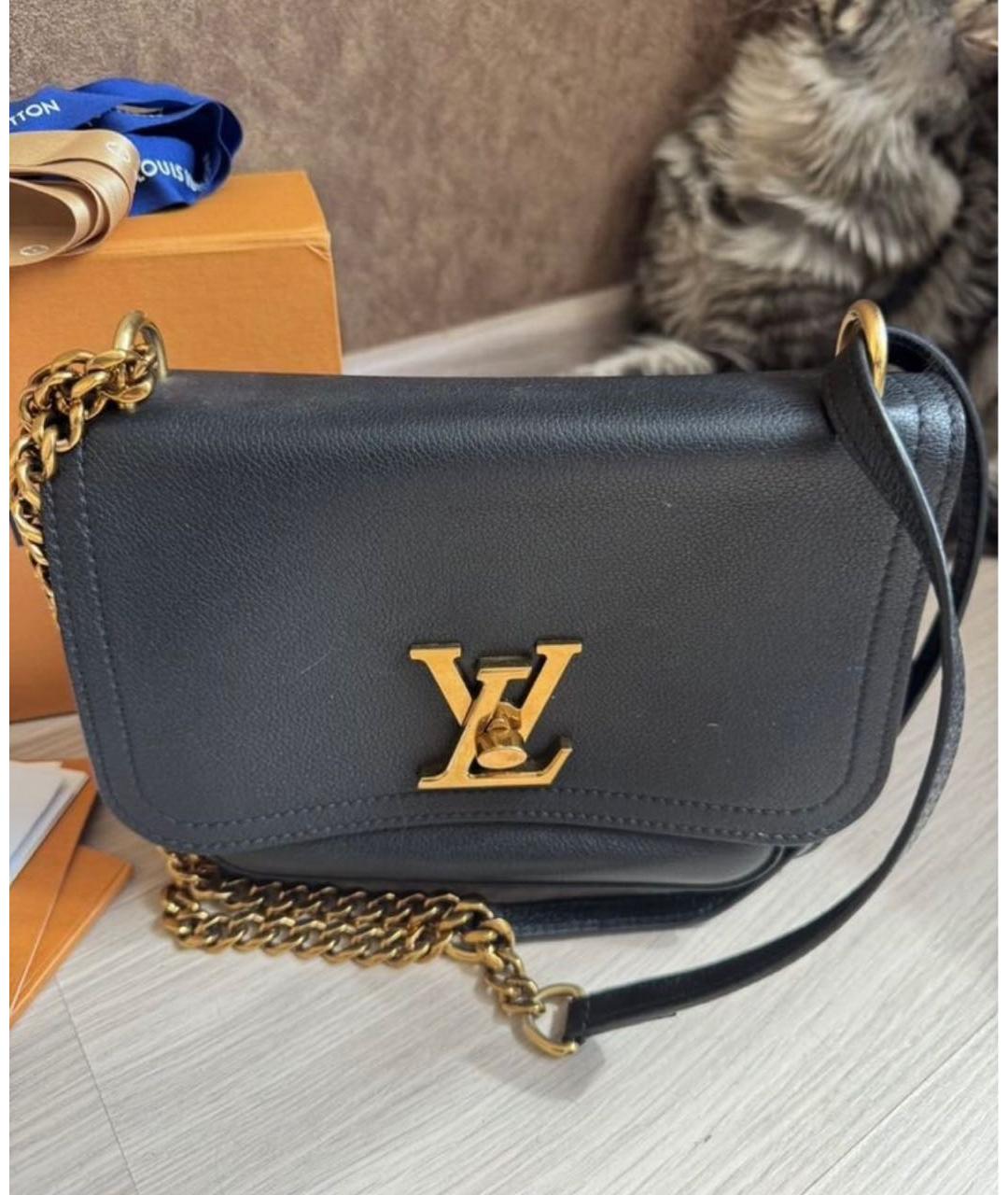 LOUIS VUITTON Черная кожаная сумка через плечо, фото 9