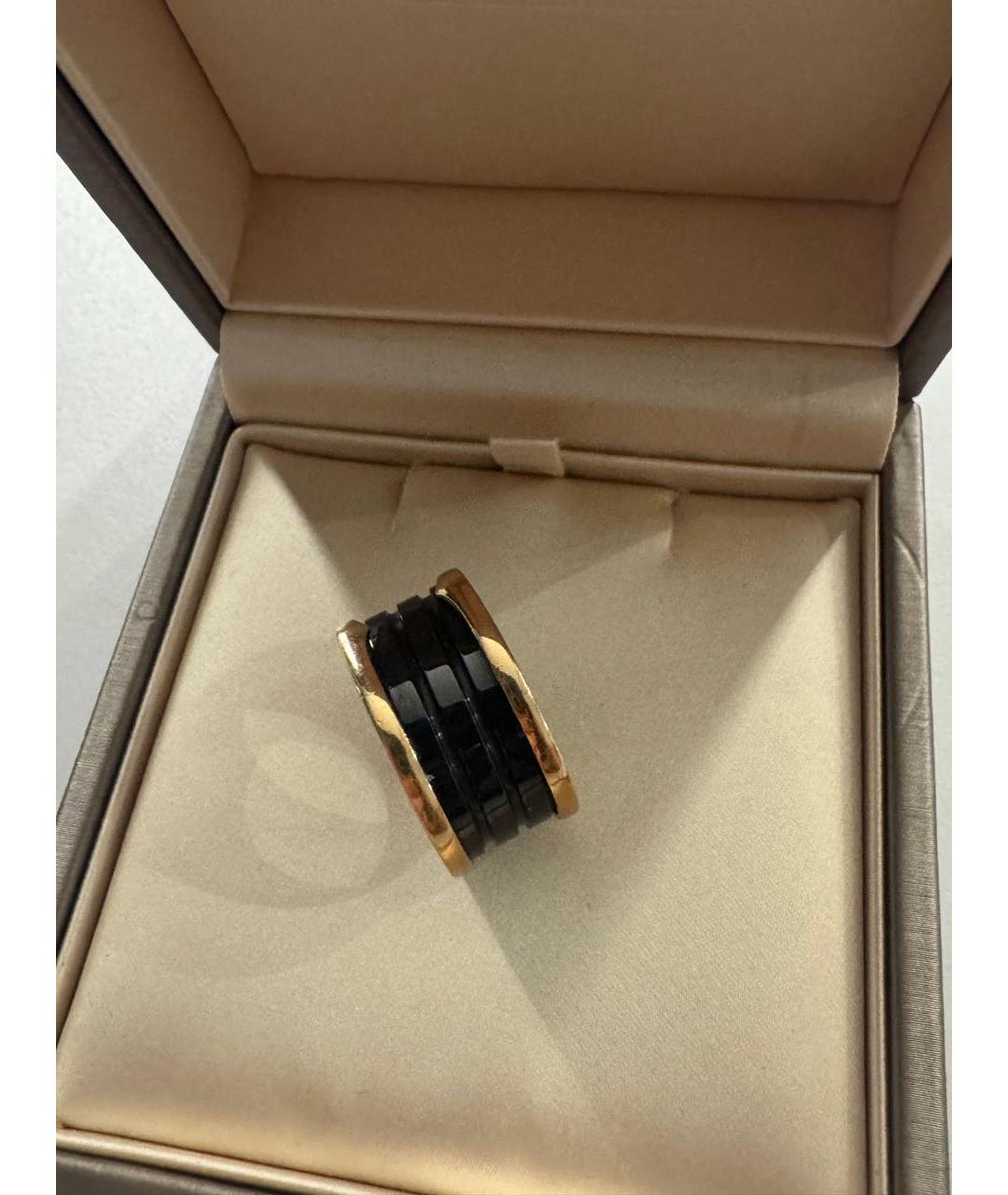 BVLGARI Черное кольцо из розового золота, фото 2