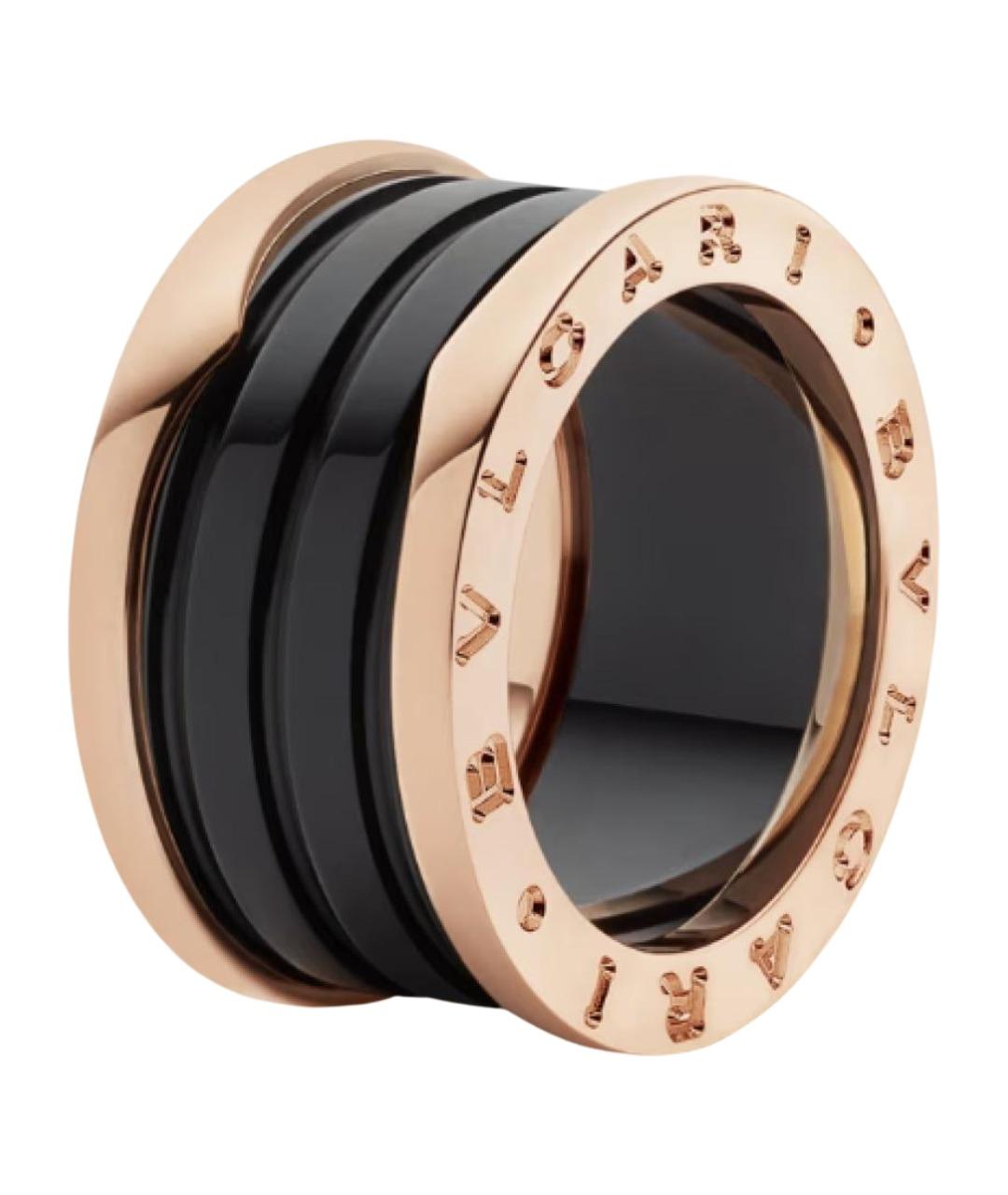 BVLGARI Черное кольцо из розового золота, фото 1