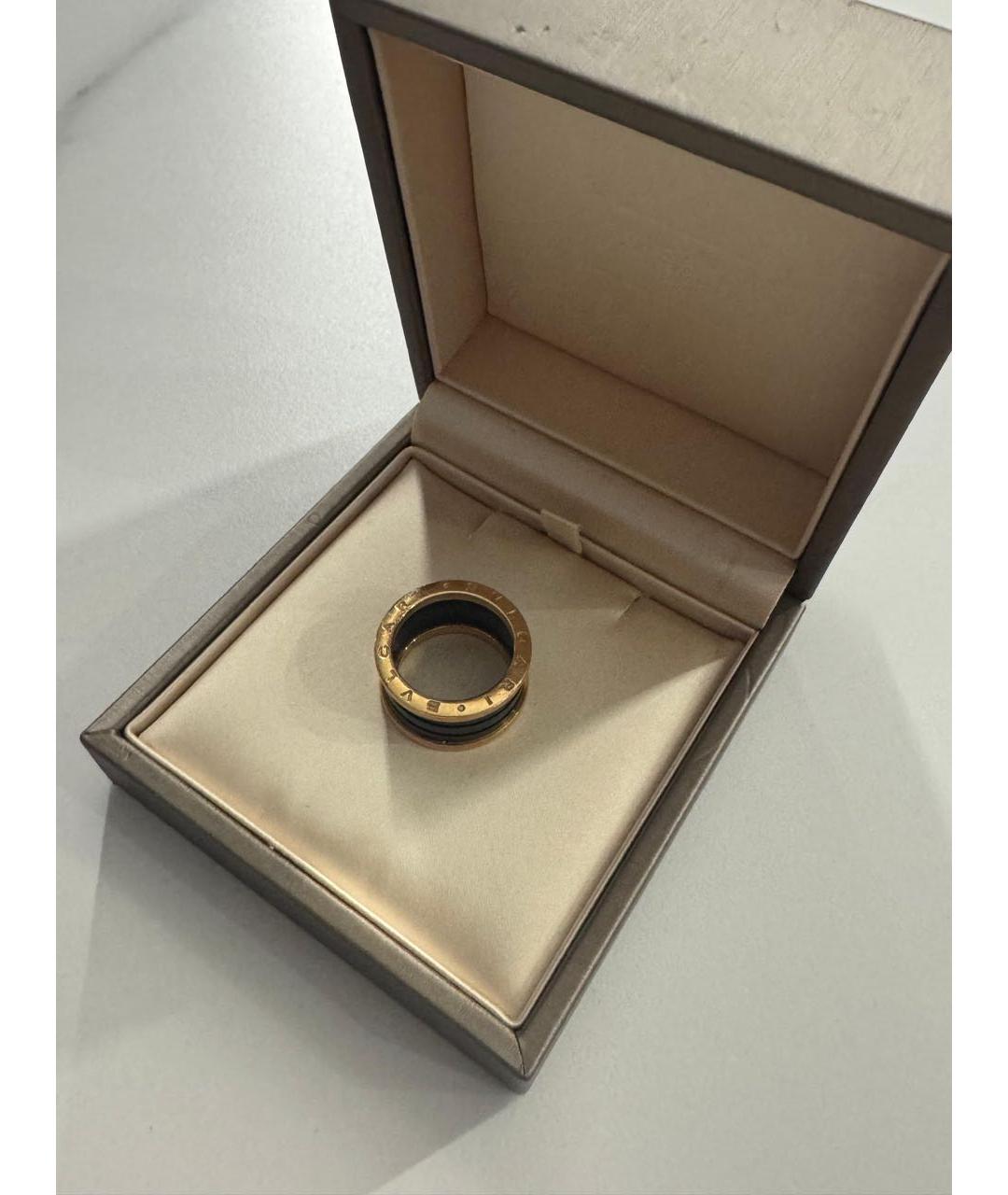 BVLGARI Черное кольцо из розового золота, фото 4