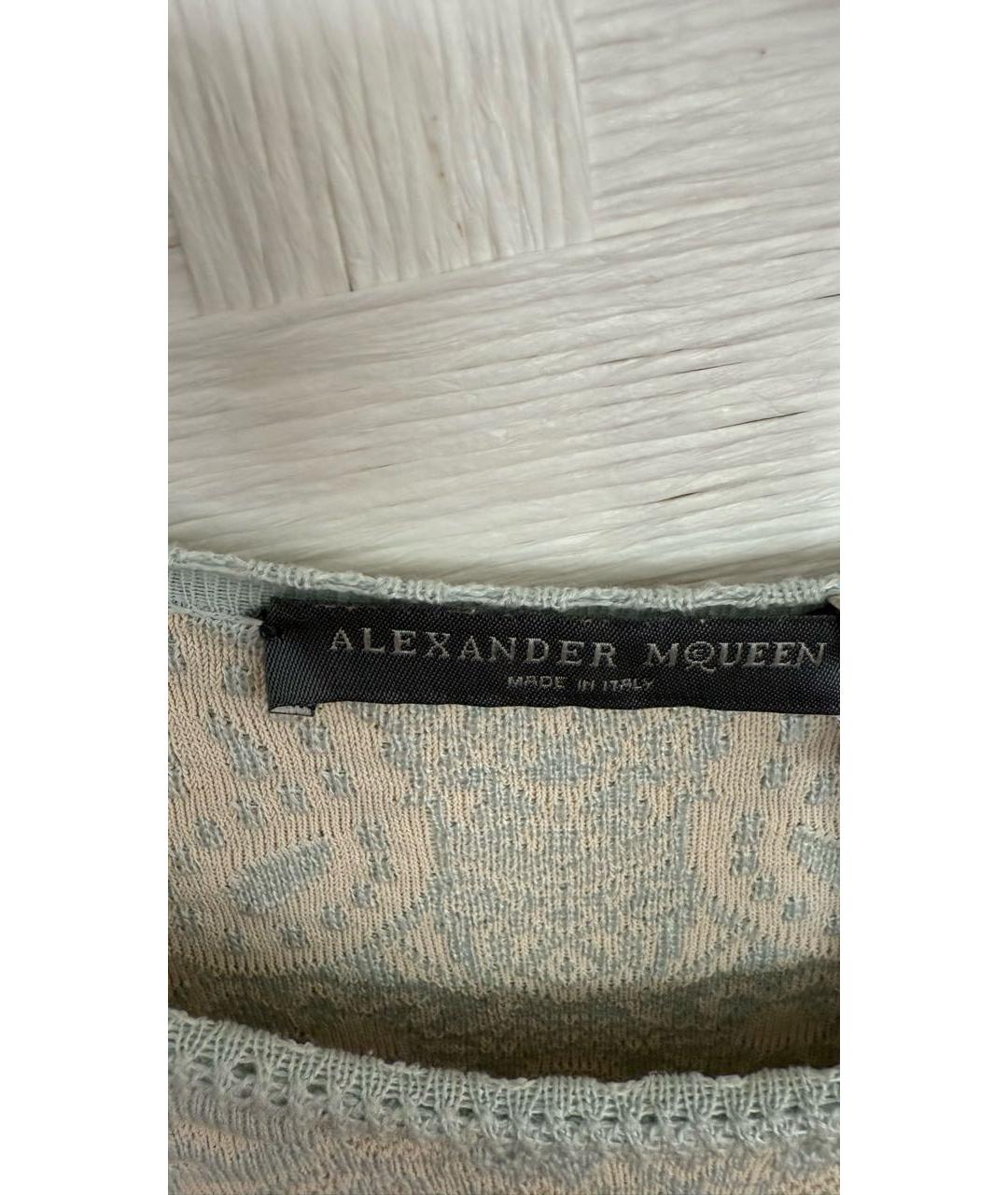 ALEXANDER MCQUEEN Голубое вискозное повседневное платье, фото 4
