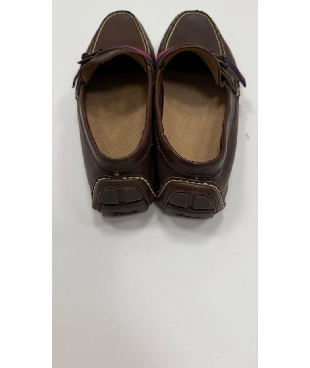 POLO RALPH LAUREN Коричневые кожаные мокасины, фото 5