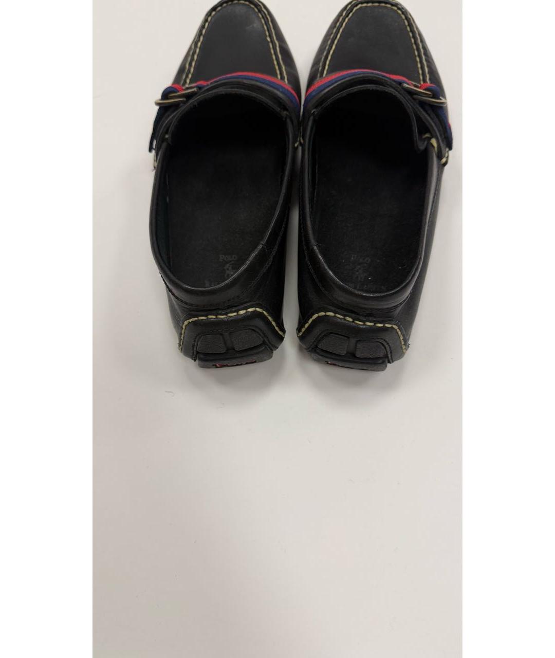 POLO RALPH LAUREN Черные кожаные мокасины, фото 4