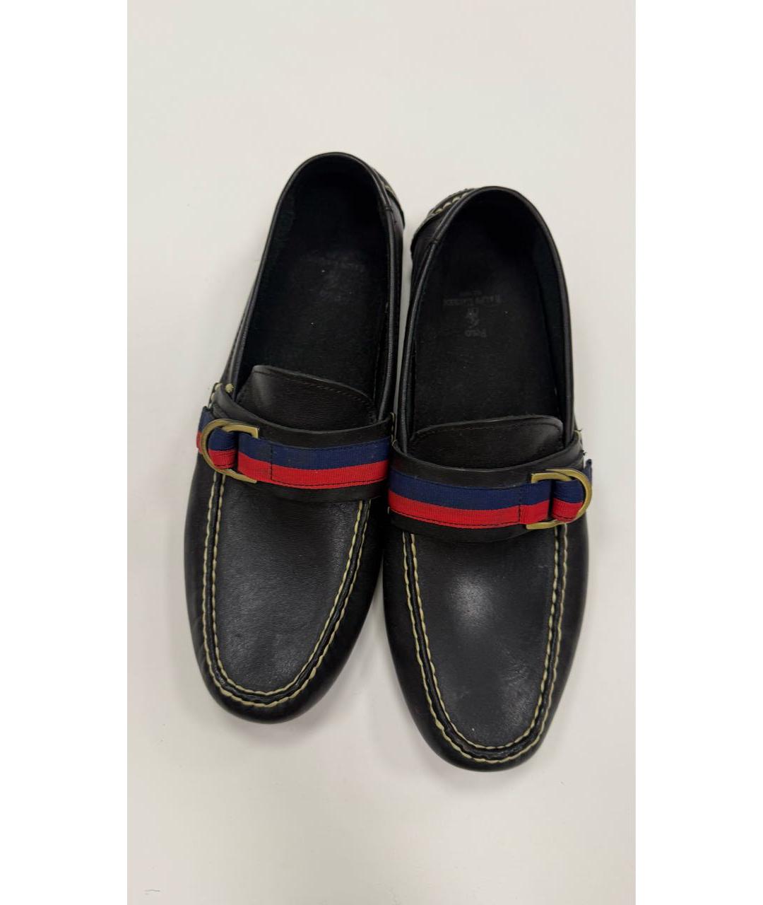 POLO RALPH LAUREN Черные кожаные мокасины, фото 2