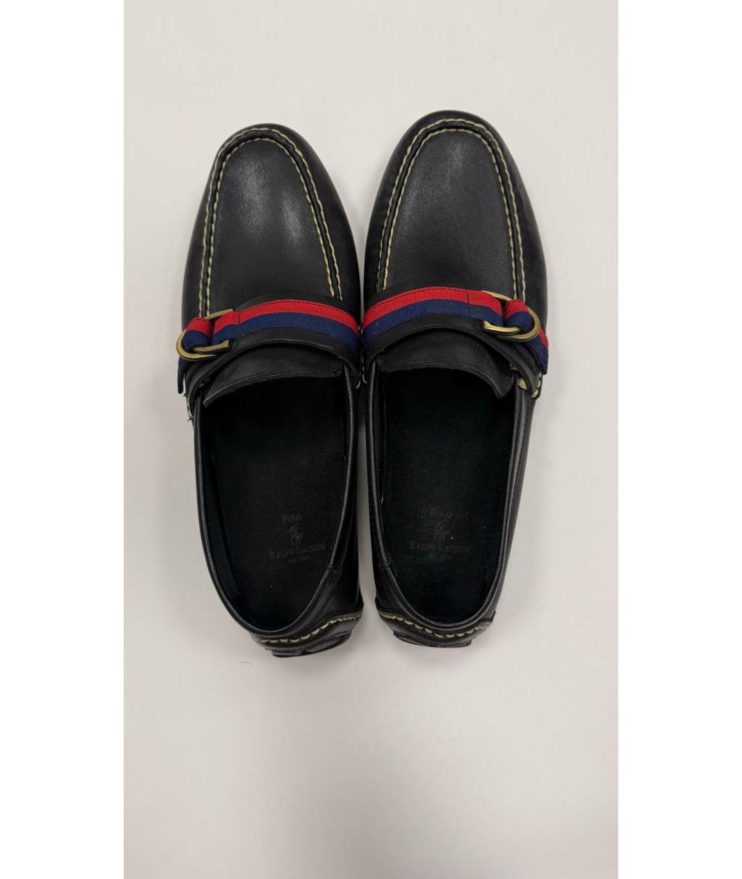 POLO RALPH LAUREN Черные кожаные мокасины, фото 3