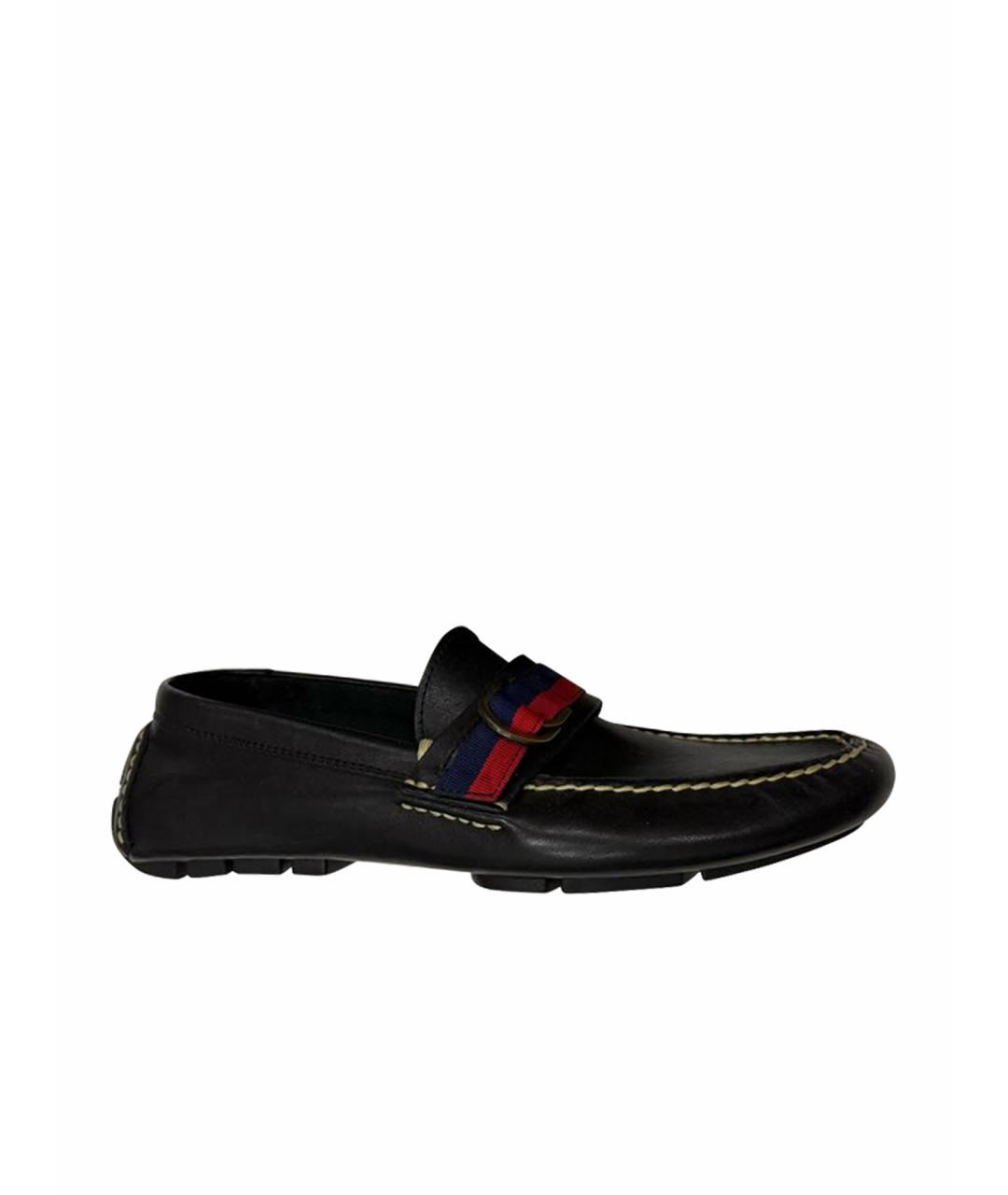 POLO RALPH LAUREN Черные кожаные мокасины, фото 1