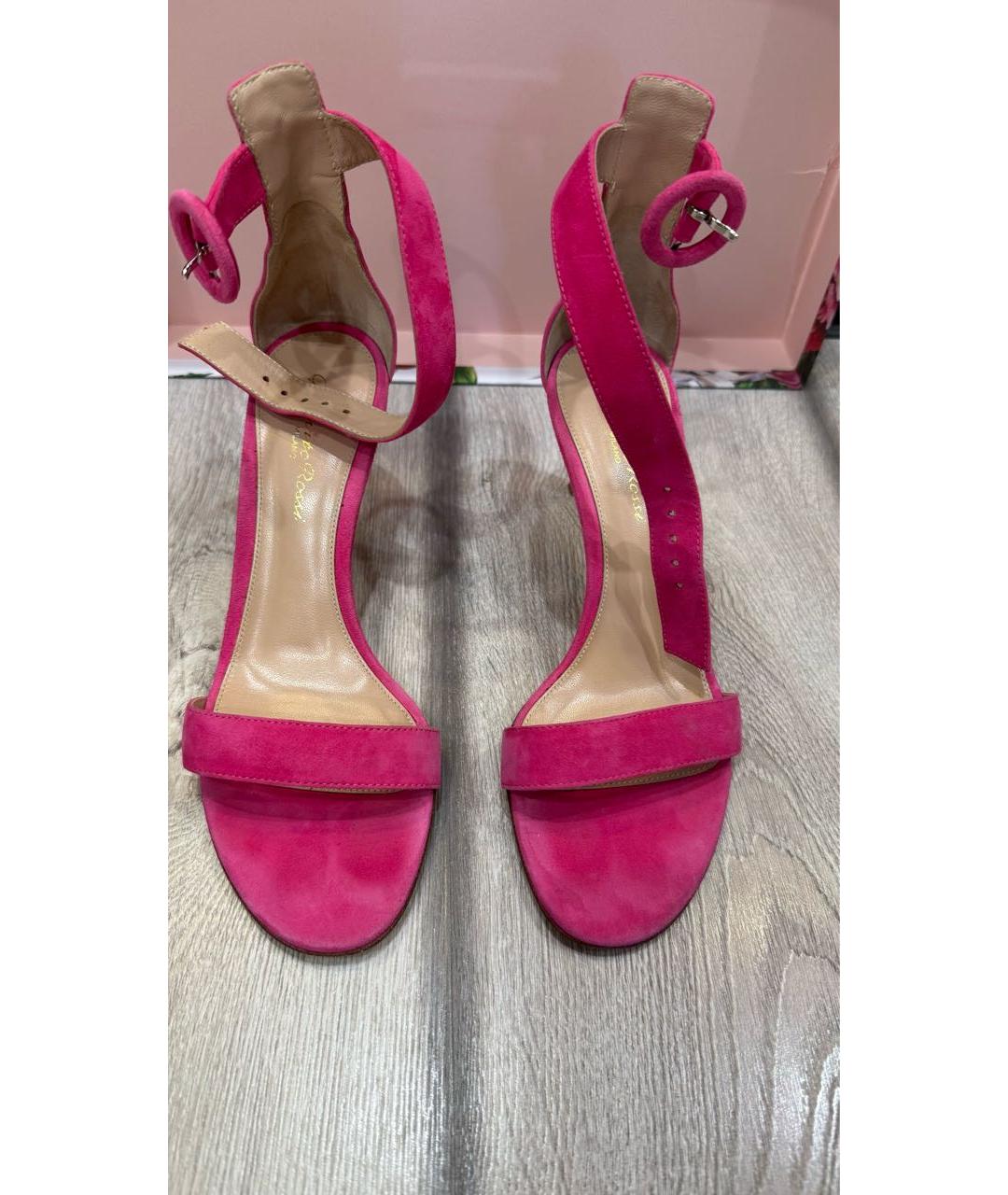 GIANVITO ROSSI Фуксия замшевые босоножки, фото 3