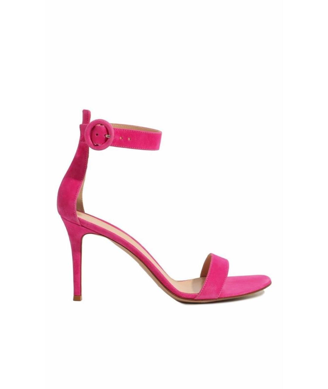 GIANVITO ROSSI Фуксия замшевые босоножки, фото 1