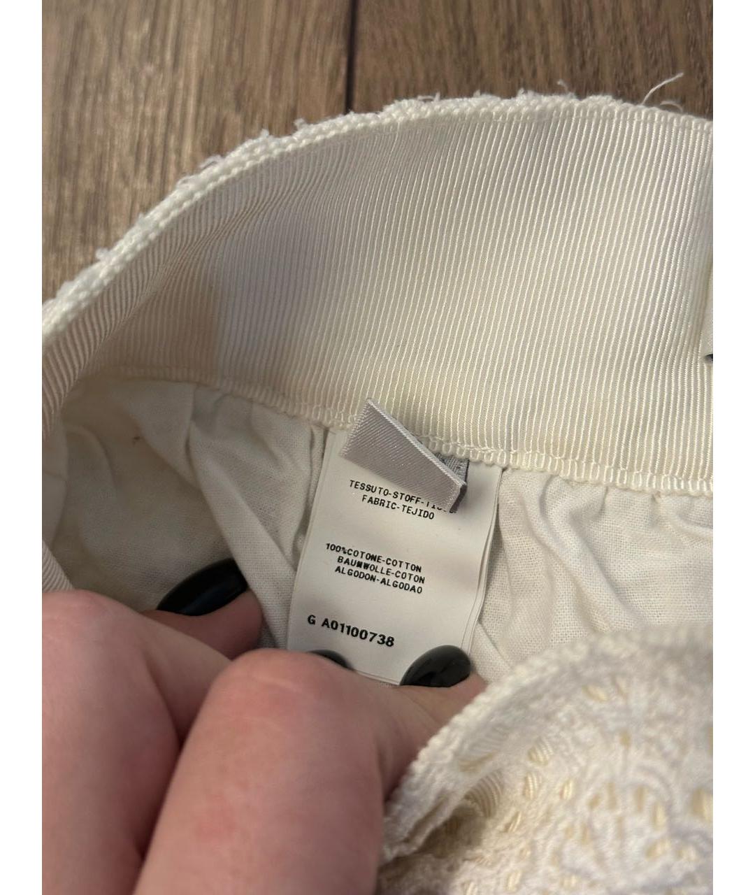 PHILOSOPHY DI LORENZO SERAFINI Белая хлопковая юбка мини, фото 6