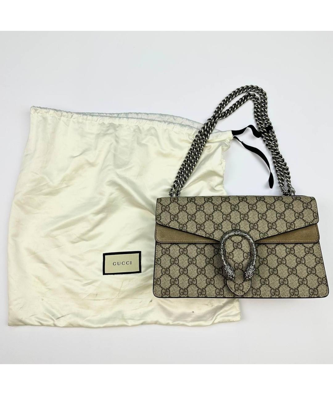 GUCCI Бежевая тканевая сумка через плечо, фото 5