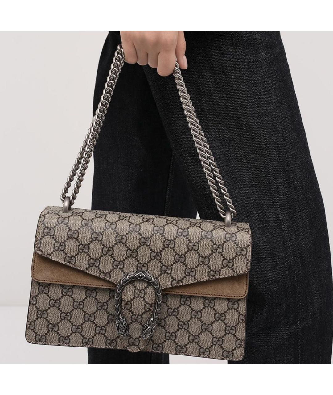 GUCCI Бежевая тканевая сумка через плечо, фото 2