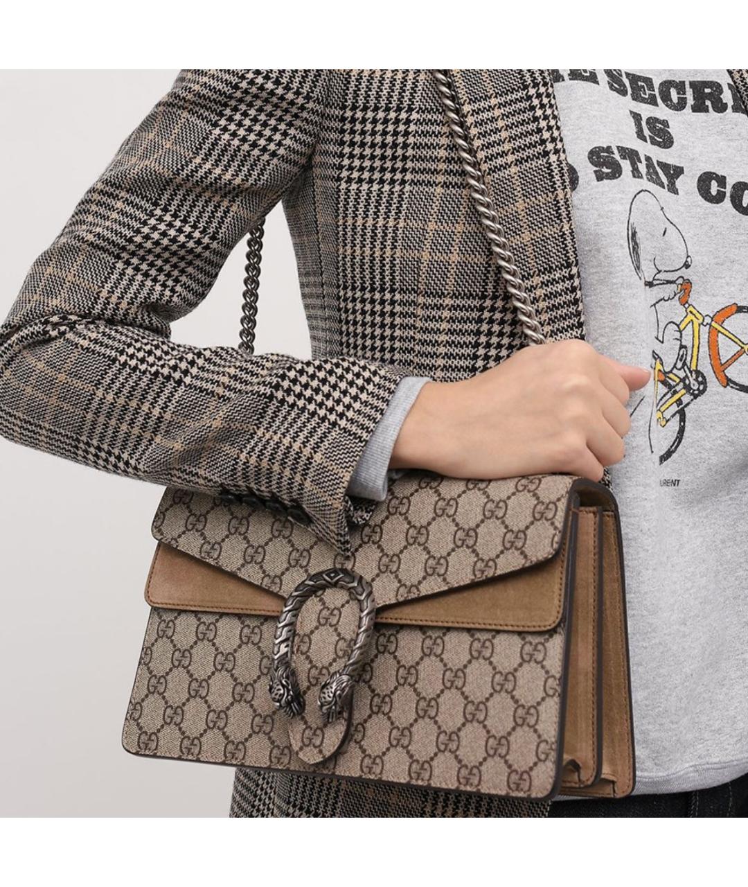 GUCCI Бежевая тканевая сумка через плечо, фото 3