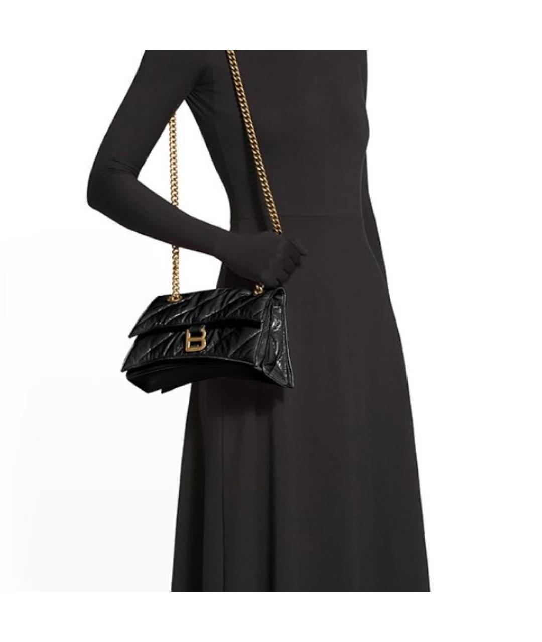 BALENCIAGA Черная сумка через плечо из лакированной кожи, фото 4
