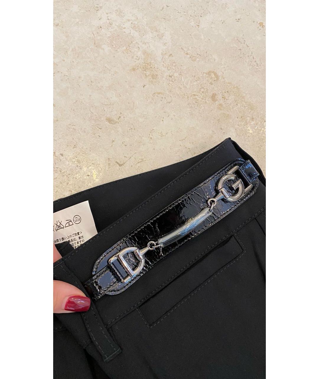 DOLCE&GABBANA Черные шерстяные прямые брюки, фото 3