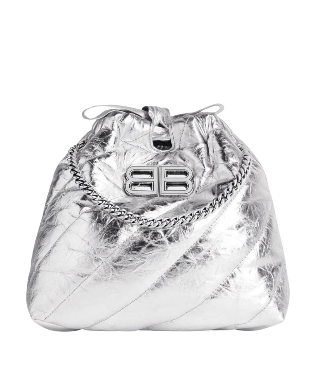 BALENCIAGA Серебряная кожаная сумка тоут, фото 1