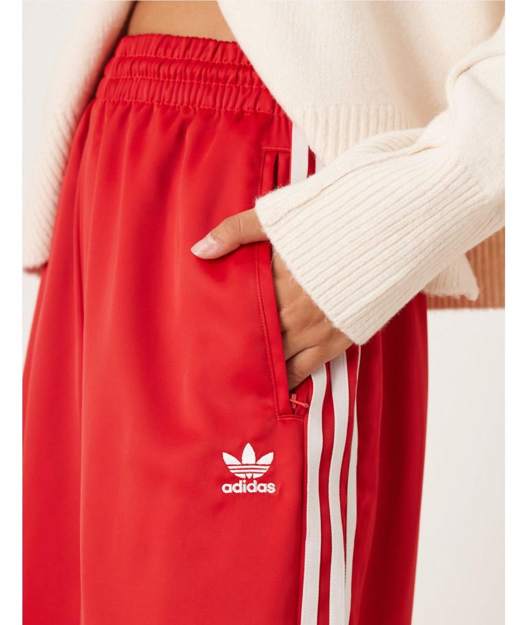 ADIDAS Красные полиэстеровые брюки широкие, фото 8