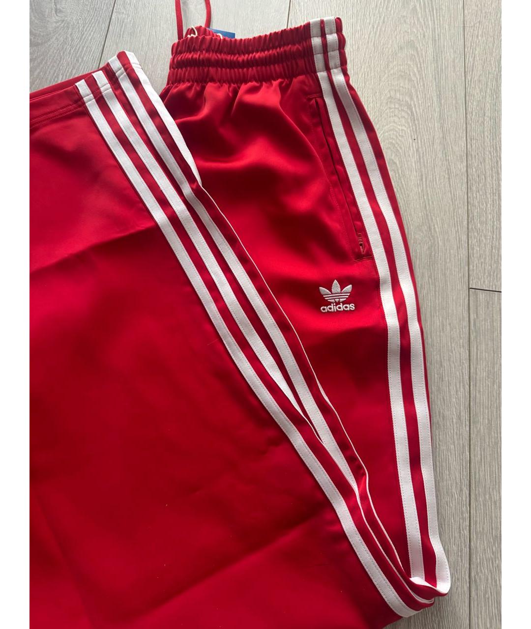ADIDAS Красные полиэстеровые брюки широкие, фото 6