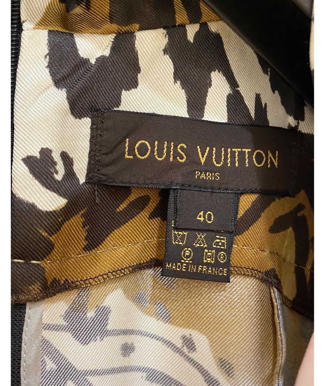 LOUIS VUITTON Коричневое шелковое повседневное платье, фото 4