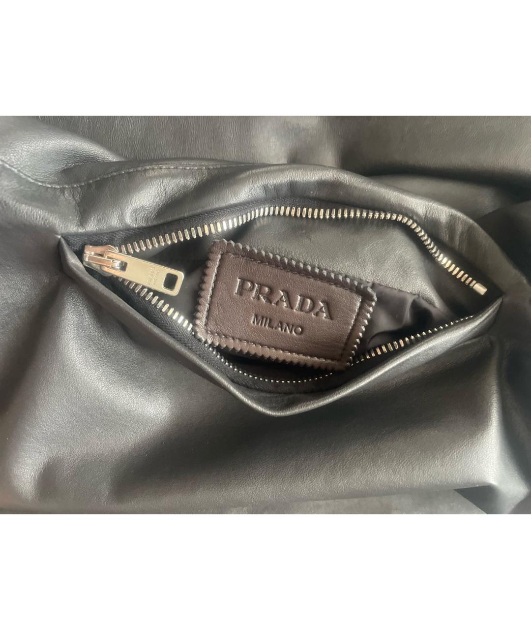 PRADA Антрацитовая кожаная куртка, фото 3
