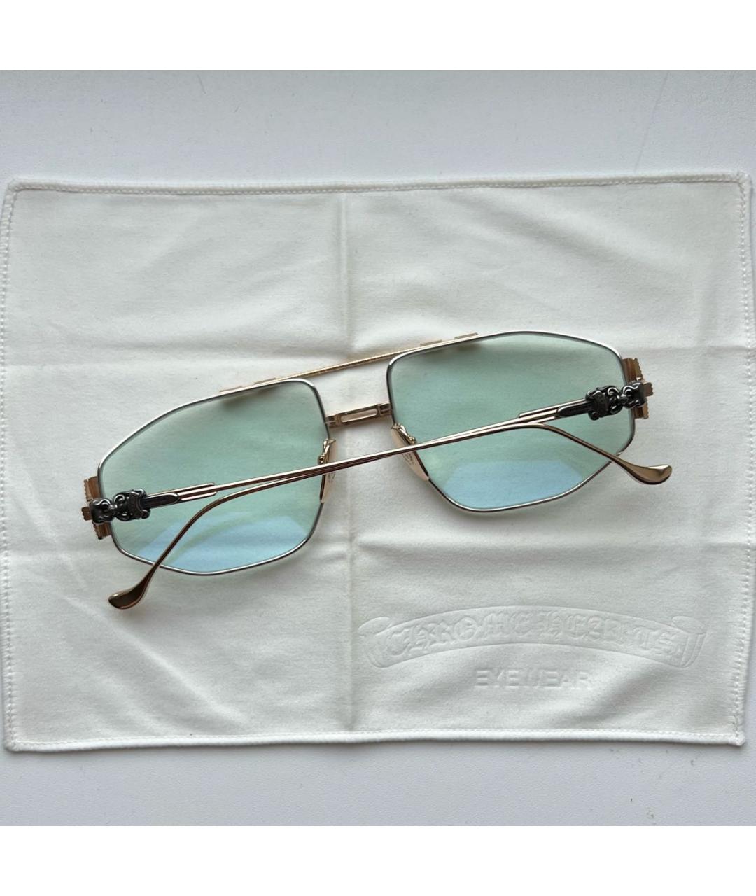 CHROME HEARTS Золотые металлические солнцезащитные очки, фото 2