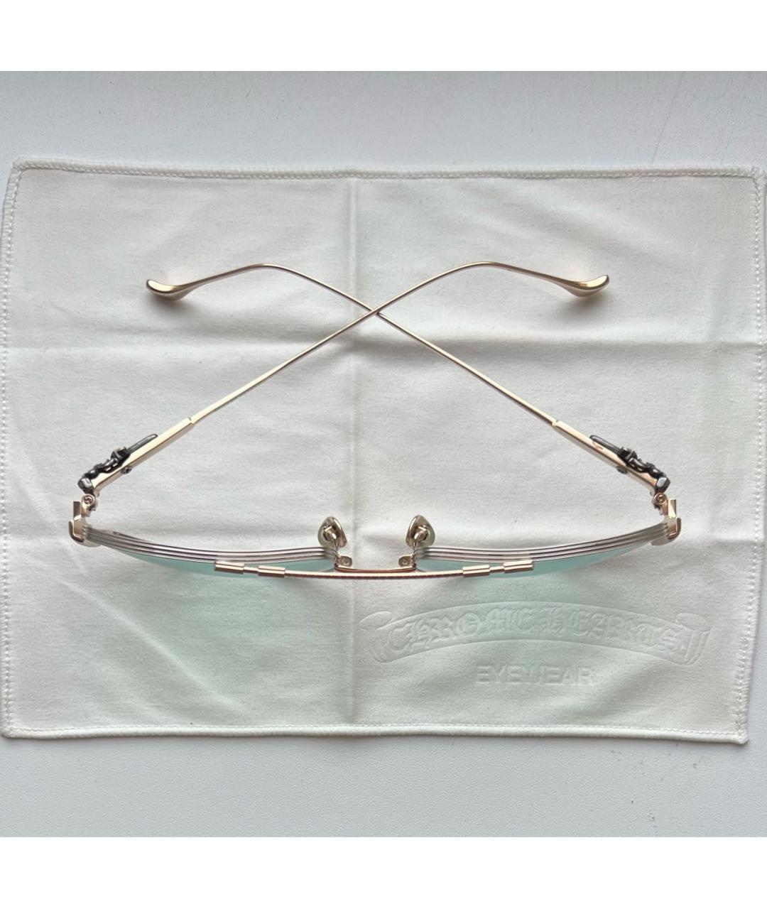 CHROME HEARTS Золотые металлические солнцезащитные очки, фото 4