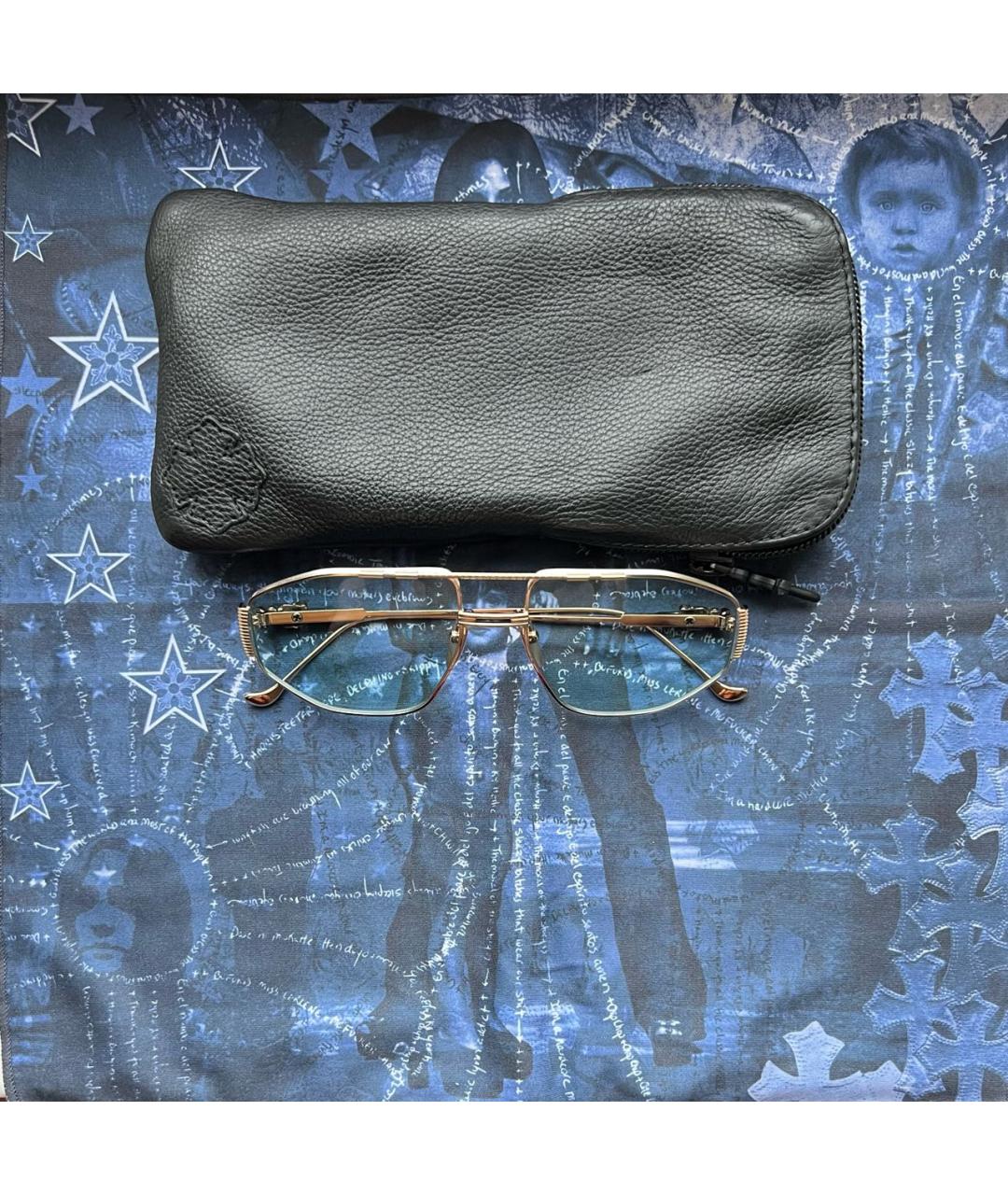 CHROME HEARTS Золотые металлические солнцезащитные очки, фото 6