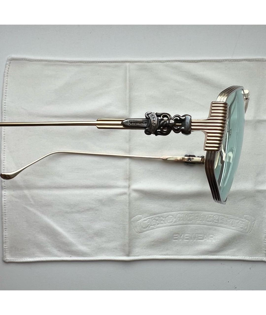 CHROME HEARTS Золотые металлические солнцезащитные очки, фото 3