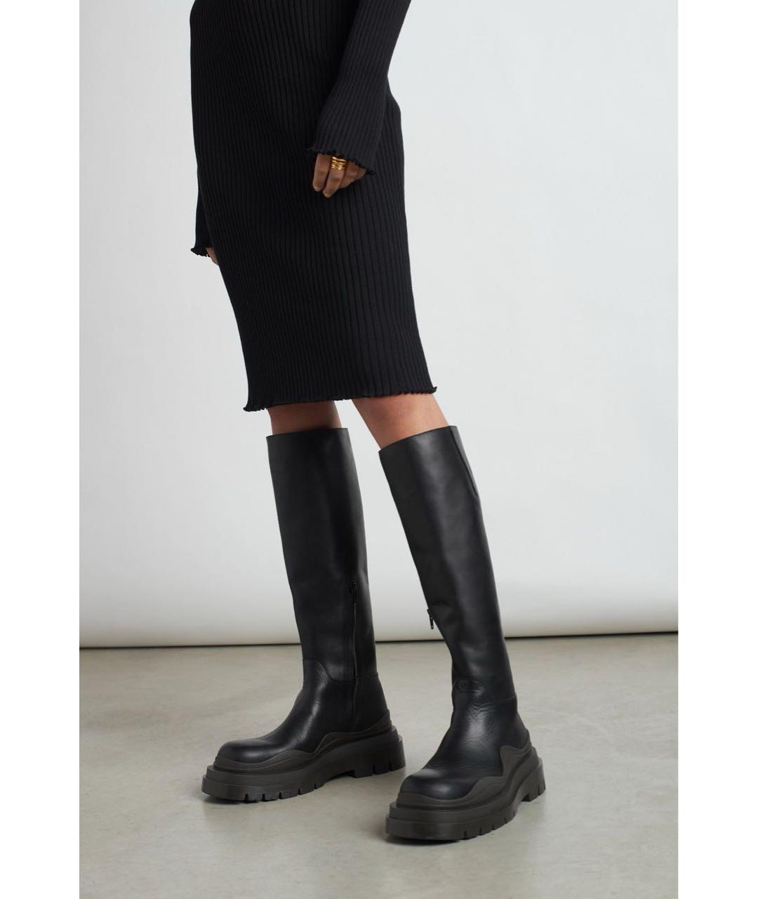 BOTTEGA VENETA Черные кожаные сапоги, фото 3