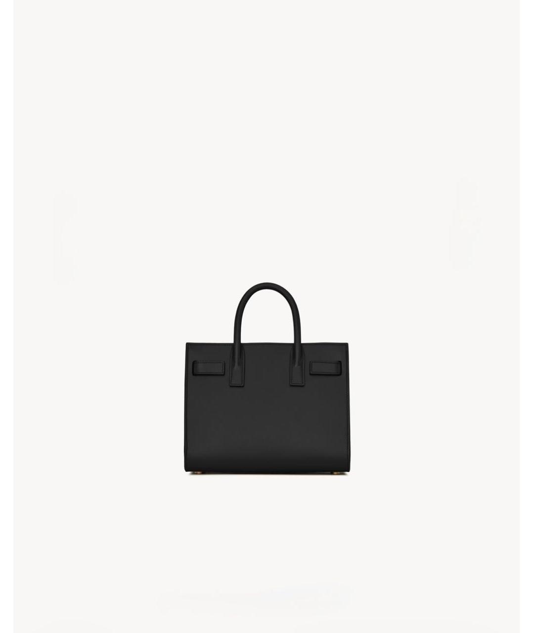 SAINT LAURENT Черная кожаная сумка тоут, фото 3